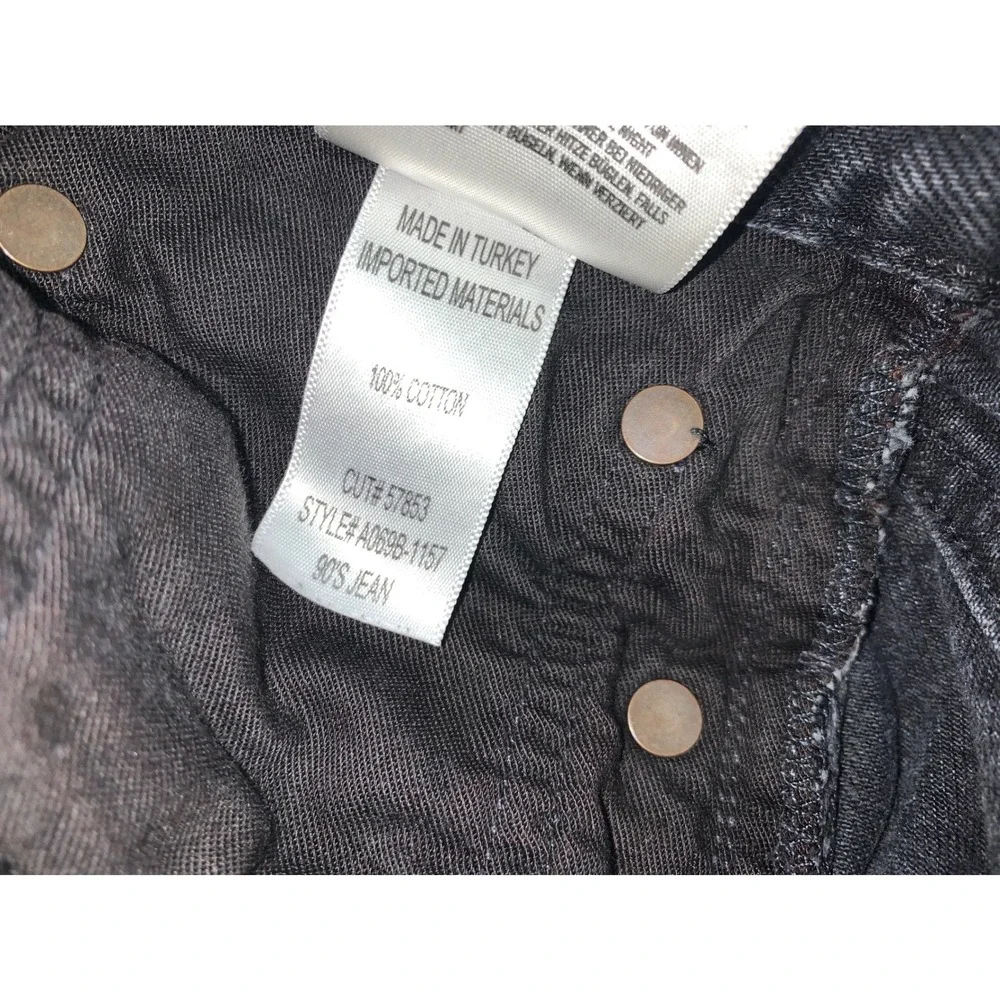 Agolde 90s Pinch Waist Jeans Washed Black Straight Leg Denim Size 26
